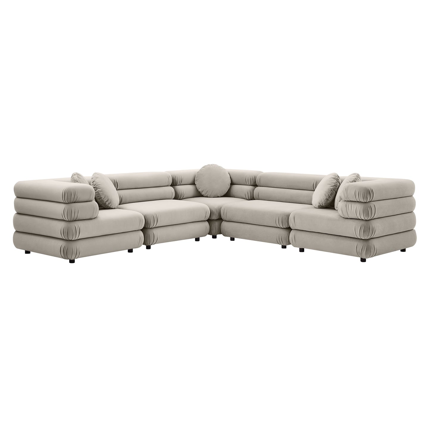 Jubilee 5-Piece Modular Performance Velvet Sectional Sofa by Furniture for America