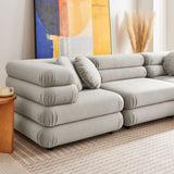 Beckett 5-Piece Modular Performance Velvet Sectional Sofa in Almond