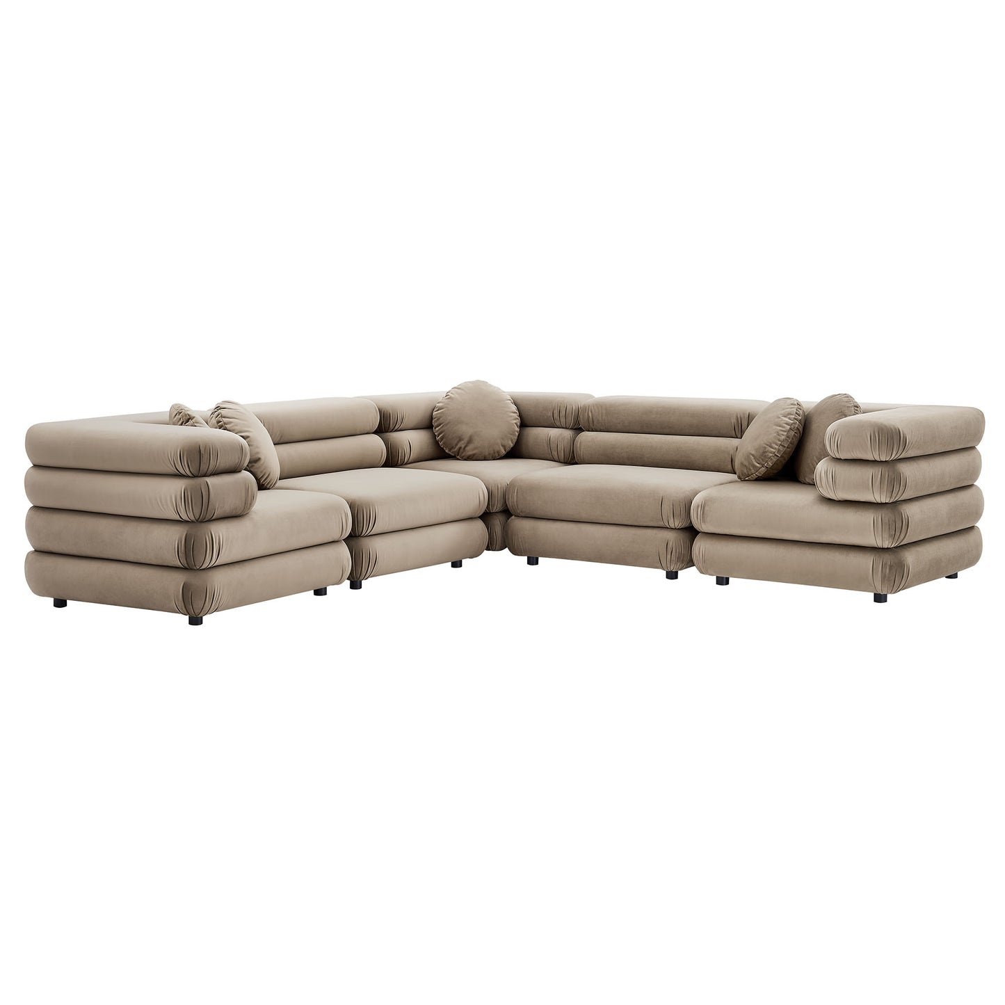 Jubilee 5-Piece Modular Performance Velvet Sectional Sofa by Furniture for America