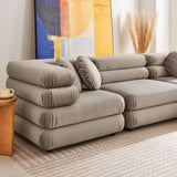 Beckett 5-Piece Modular Performance Velvet Sectional Sofa in Taupe