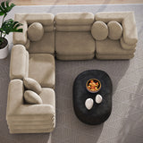 Beckett 5-Piece Modular Performance Velvet Sectional Sofa in Taupe