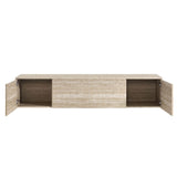 Ebeltoft 71" Wall-Mounted TV Stand in Travertine