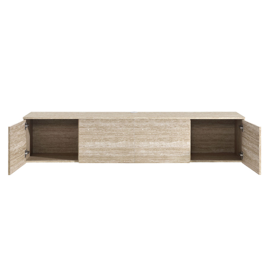 Ebeltoft 71" Wall-Mounted TV Stand in Travertine