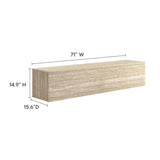 Ebeltoft 71" Wall-Mounted TV Stand in Travertine