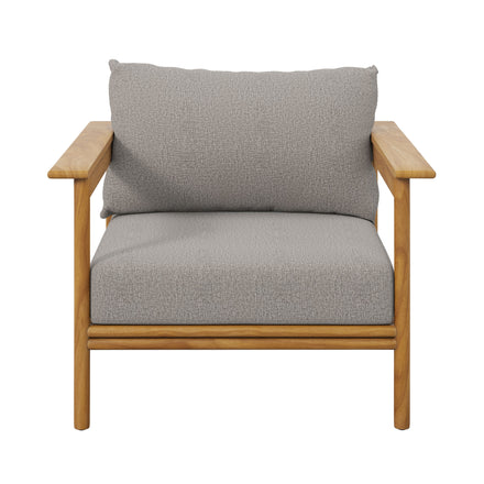 Wren Outdoor Patio Teak Wood Armchair in Natural Driftwood