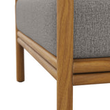 Basalt Outdoor Patio Teak Wood Armchair in Natural Driftwood