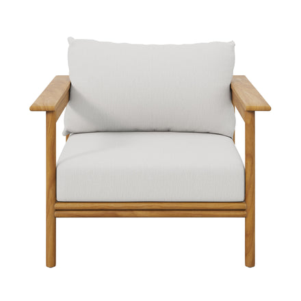 Wren Outdoor Patio Teak Wood Armchair in Natural Sail