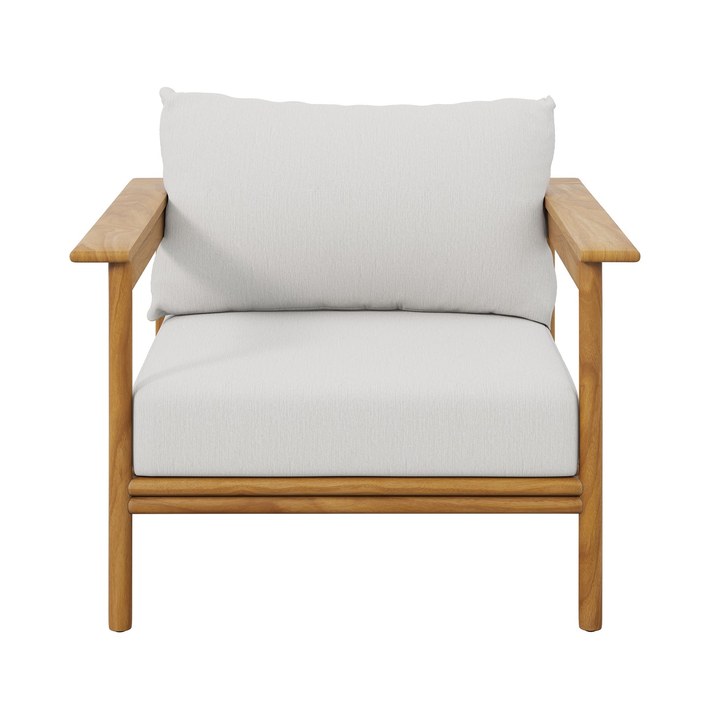 Basalt Outdoor Patio Teak Wood Armchair Set of 2 in Natural Sail