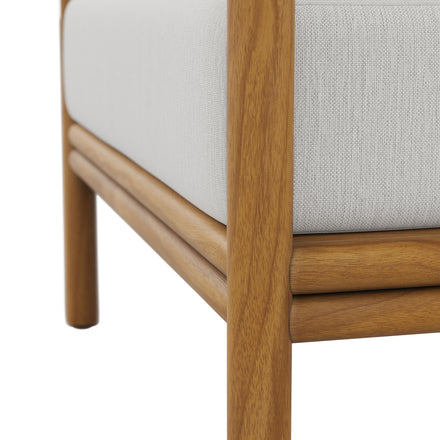 Wren Outdoor Patio Teak Wood Armchair in Natural Sail