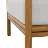 Basalt Outdoor Patio Teak Wood Armchair Set of 2 in Natural Sail