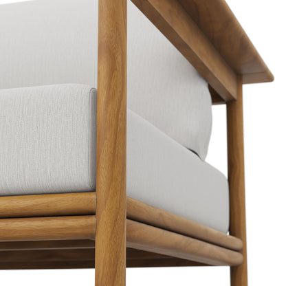 Wren Outdoor Patio Teak Wood Armchair Set of 2 by Furniture For America