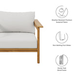 Basalt Outdoor Patio Teak Wood Armchair in Natural Sail