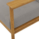 Basalt Outdoor Patio Teak Wood Sofa in Natural Driftwood