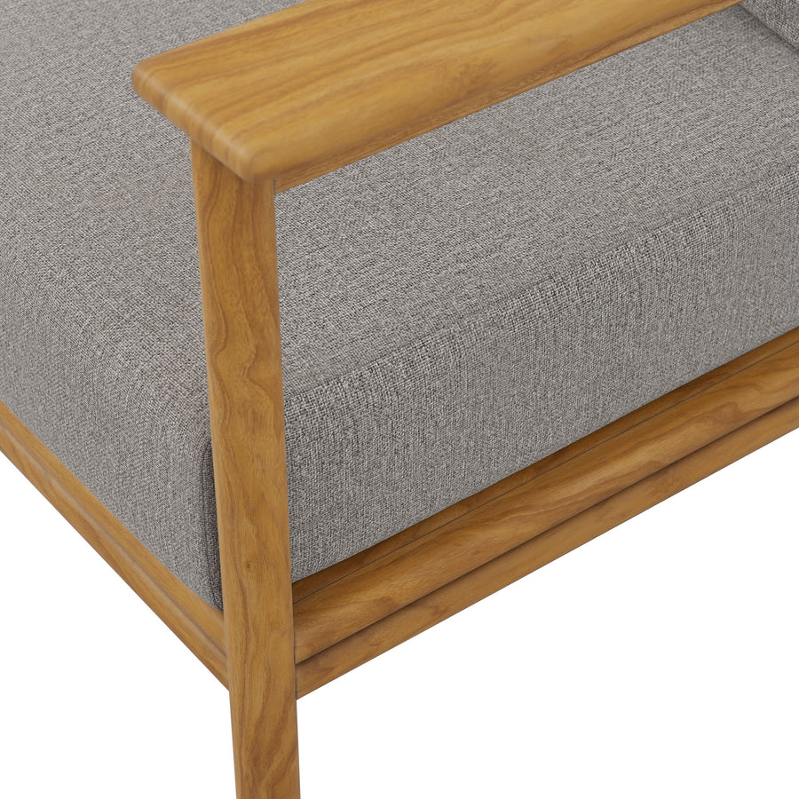 Basalt Outdoor Patio Teak Wood Sofa in Natural Driftwood