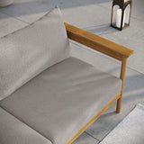 Basalt Outdoor Patio Teak Wood Sofa in Natural Driftwood