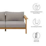 Basalt Outdoor Patio Teak Wood Sofa in Natural Driftwood