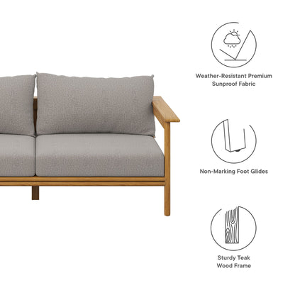 Wren Outdoor Patio Teak Wood Sofa by Furniture for America