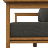 Basalt Outdoor Patio Teak Wood Sofa in Natural Flint Gray