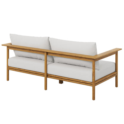 Wren Outdoor Patio Teak Wood Sofa by Furniture for America