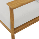Basalt Outdoor Patio Teak Wood Sofa in Natural Sail