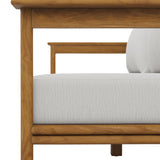 Basalt Outdoor Patio Teak Wood Sofa in Natural Sail