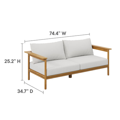 Wren Outdoor Patio Teak Wood Sofa by Furniture for America
