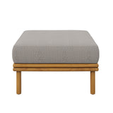 Basalt Outdoor Patio Teak Wood Ottoman in Natural Driftwood