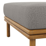 Basalt Outdoor Patio Teak Wood Ottoman in Natural Driftwood