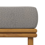 Basalt Outdoor Patio Teak Wood Ottoman in Natural Driftwood