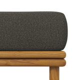 Basalt Outdoor Patio Teak Wood Ottoman in Natural Flint Gray