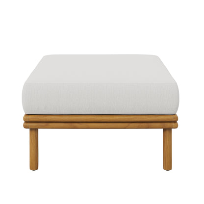 Wren Outdoor Patio Teak Wood Ottoman by Furniture For America