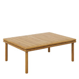 Basalt Outdoor Patio Teak Wood Coffee Table in Natural