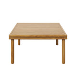 Basalt Outdoor Patio Teak Wood Coffee Table in Natural