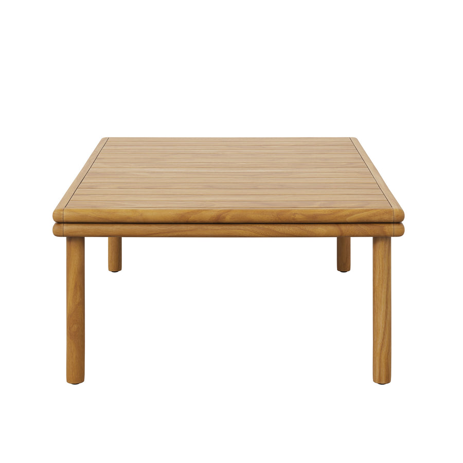 Basalt Outdoor Patio Teak Wood Coffee Table in Natural