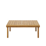 Basalt Outdoor Patio Teak Wood Coffee Table in Natural