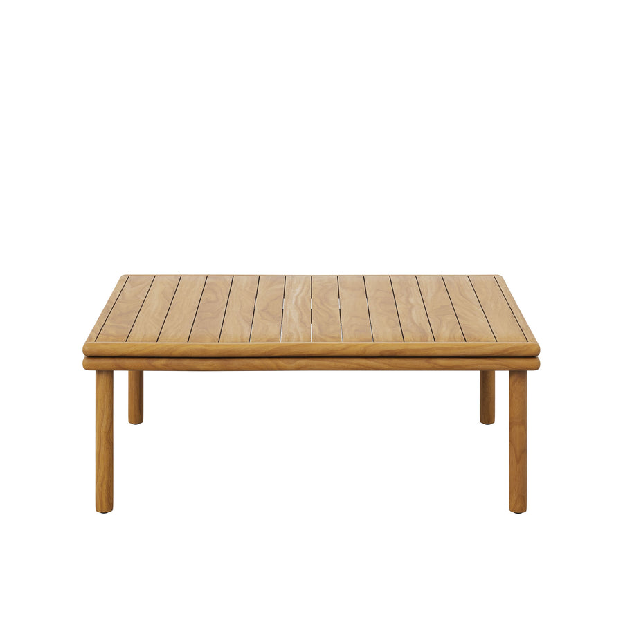 Basalt Outdoor Patio Teak Wood Coffee Table in Natural