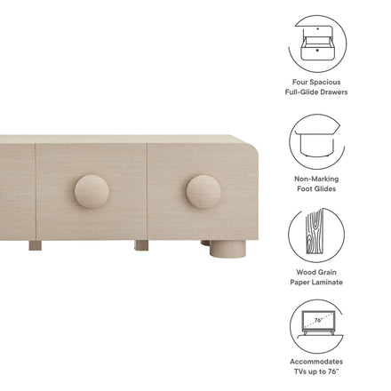 Sonnet 69" Low Profile TV Stand in Ash