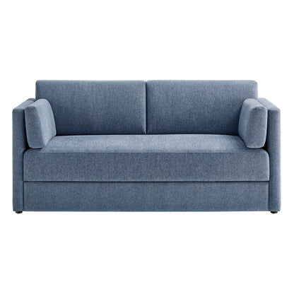 Linden Upholstered Heathered Chenille Sofa by Furniture for America