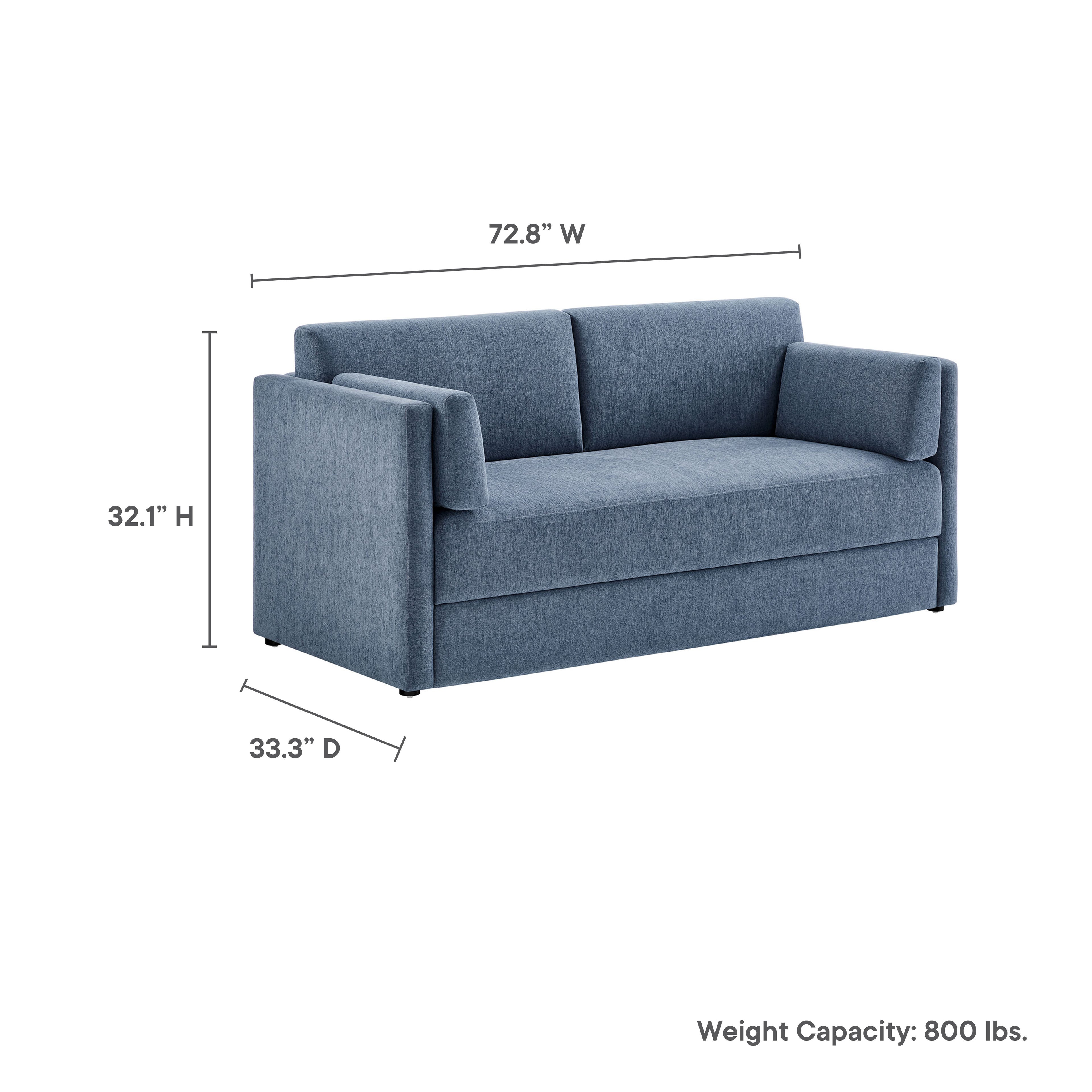 Linden Upholstered Heathered Chenille Sofa by Furniture for America