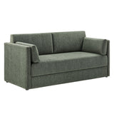 Cadaques Upholstered Heathered Chenille Sofa in Eucalyptus