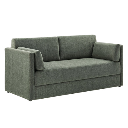 Linden Upholstered Heathered Chenille Sofa in Eucalyptus