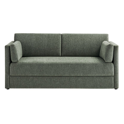 Linden Upholstered Heathered Chenille Sofa by Furniture for America