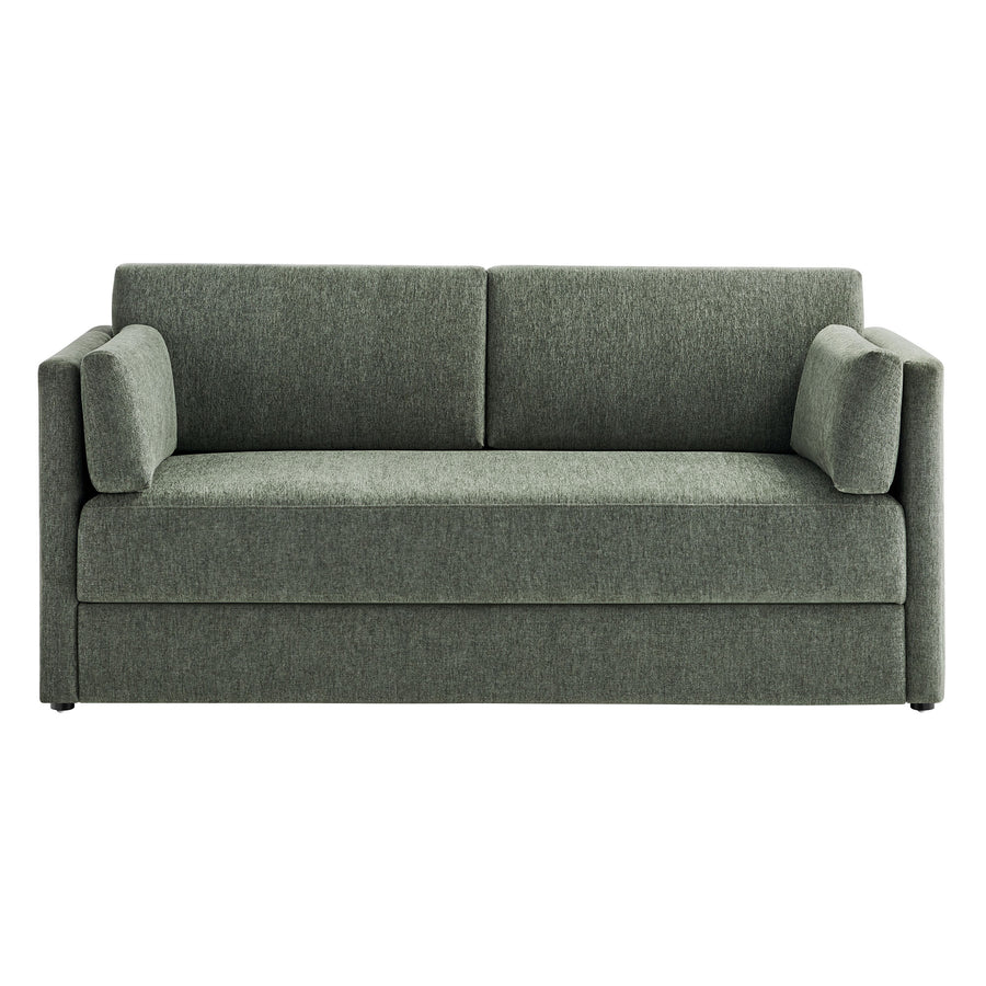 Cadaques Upholstered Heathered Chenille Sofa in Eucalyptus