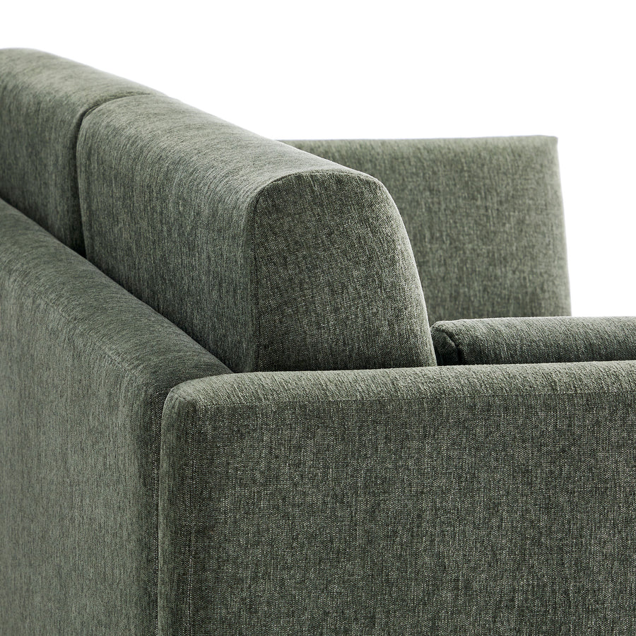 Cadaques Upholstered Heathered Chenille Sofa in Eucalyptus