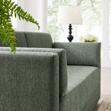 Cadaques Upholstered Heathered Chenille Sofa in Eucalyptus