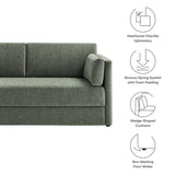 Cadaques Upholstered Heathered Chenille Sofa in Eucalyptus