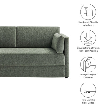 Linden Upholstered Heathered Chenille Sofa by Furniture for America