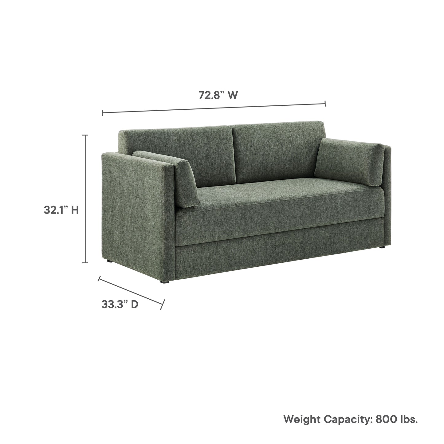 Linden Upholstered Heathered Chenille Sofa by Furniture for America