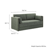 Cadaques Upholstered Heathered Chenille Sofa in Eucalyptus