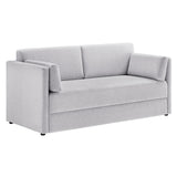 Cadaques Upholstered Heathered Chenille Sofa in Newsprint